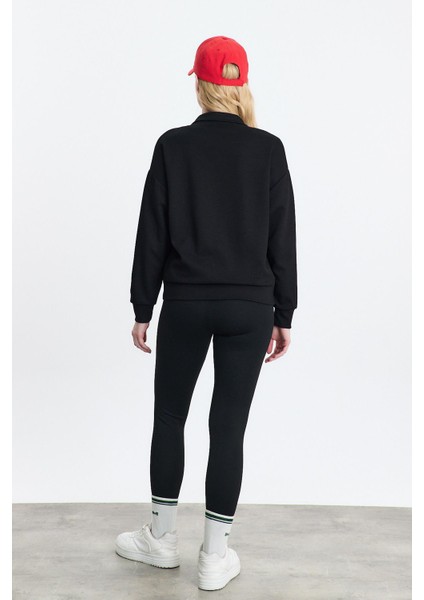 4011 Fermuar Detay Sweat Siyah indirimleri