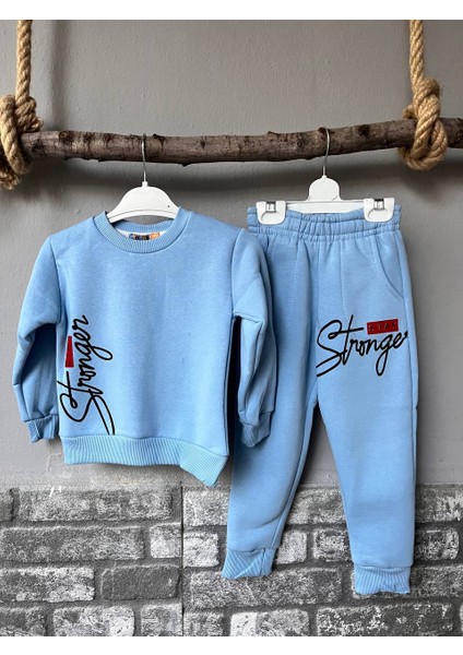 Erkek Çocuk Alt Üst Takım Şardonlu Takım Bebe Mavisi Erkek Takım