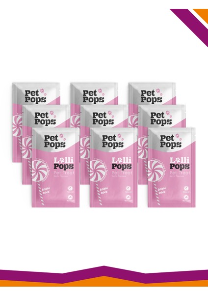 Lollipops Tavuk Ciğeri Kefir Dondurularak Kurutulmuş Kedi Köpek Ödülü Lolipop 9'Lu Lolipopu