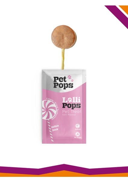 Lollipops Tavuk Ciğeri Kefir Dondurularak Kurutulmuş Kedi Köpek Ödülü Lolipop 9'Lu Lolipopu