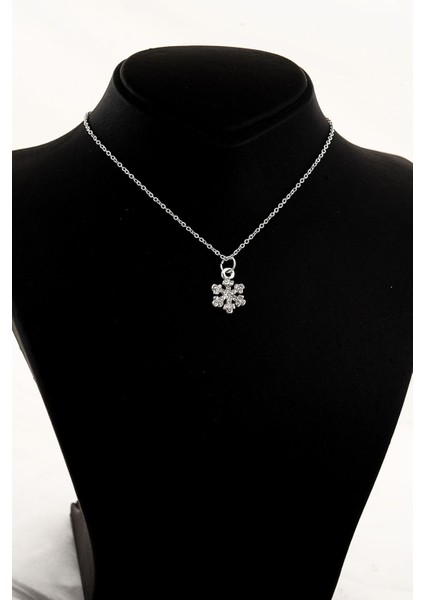 Kar Tanesi Tasarımlı Gümüş Renkli Kolye Küpe Takı Seti fiyatları