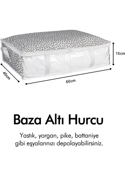 Yaprak Desenli Pencereli Baza Altı Yastık Yorgan Kazak Hurcu / 60 x 45 x 15 fırsatları