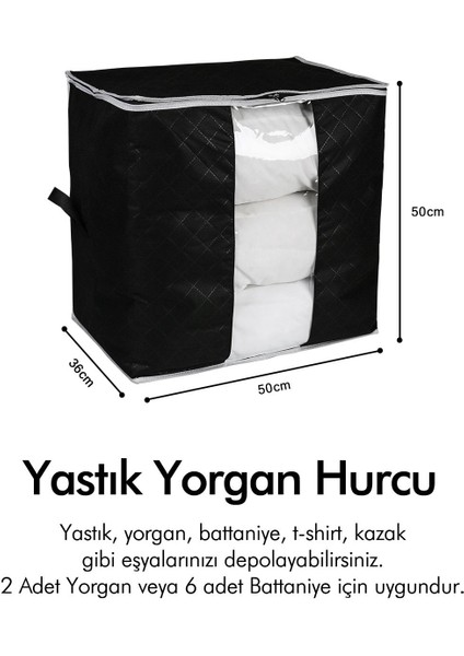 Kapitone Baskılı Pencereli Yastık Yorgan Kazak Hurcu / 50 x 50 cm x 36