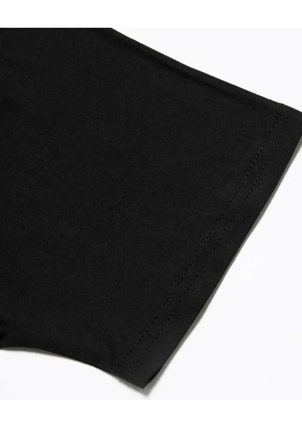 Kadın V Yaka Siyah Baskılı T-Shirt Salaş Rahat Kesim Boyfirend modelleri