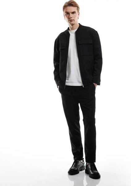 Cep Detaylı Uzun Kollu Kolej Yaka Fermuarlı Ceket fiyatları