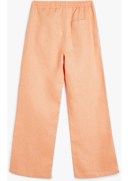 Beli Bağcıklı Bol Paça Basic Keten Pantolon fiyatları