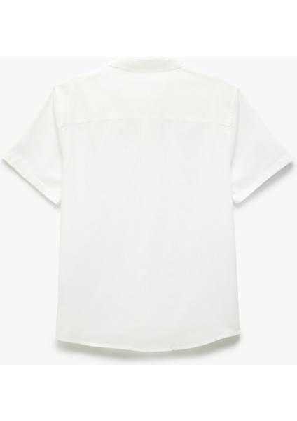 Kısa Kollu Pamuklu Cep Detaylı Slim Fit Gömlek