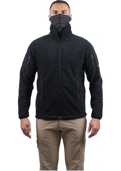 Siyah 5 Cepli Polar Ceket, Rahat ve Esnek Polar Mont