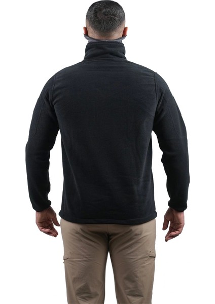 Siyah 5 Cepli Polar Ceket, Rahat ve Esnek Polar Mont modelleri