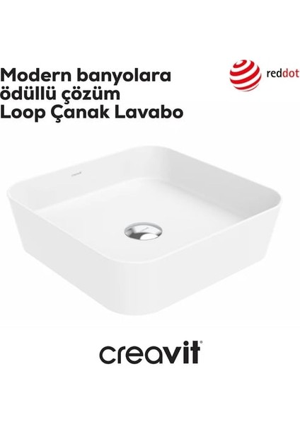 LP040 Loop 40x40 cm Tezgah üstü Çanak Lavabo