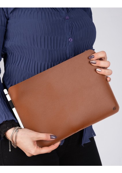 Vegan Deri Clutch Düz Tablet Çantası