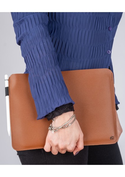 Vegan Deri Clutch Düz Tablet Çantası