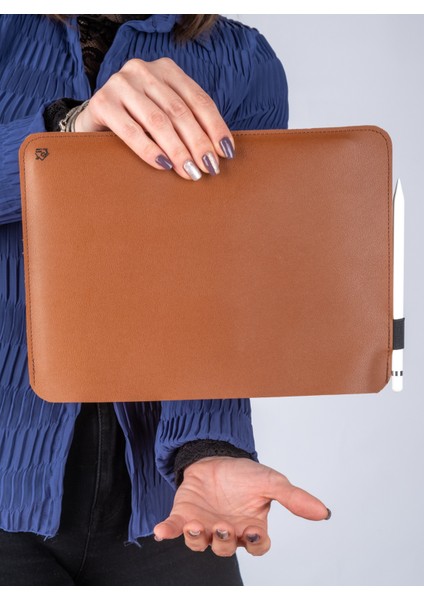 Vegan Deri Clutch Düz Tablet Çantası