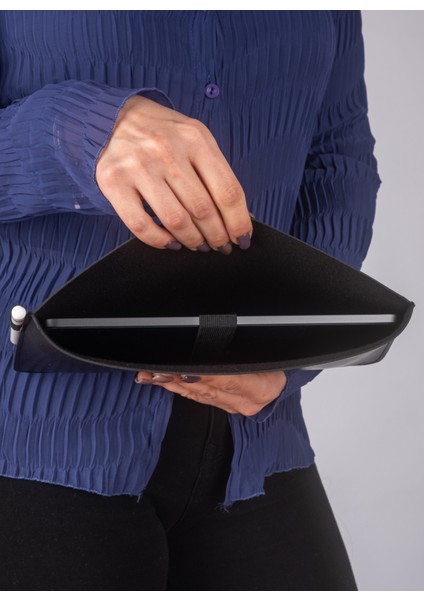 Vegan Deri Clutch Düz Tablet Çantası