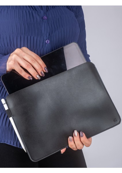 Vegan Deri Clutch Düz Tablet Çantası