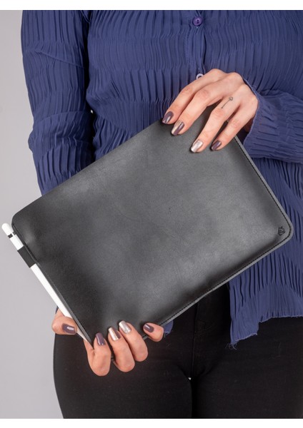 Vegan Deri Clutch Düz Tablet Çantası