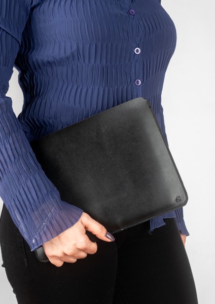 Vegan Deri Clutch Düz Tablet Çantası