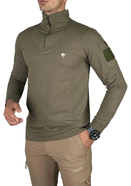 Iraz Balıkçı Yaka Uzun Kollu Taktik T-Shirt Haki modelleri