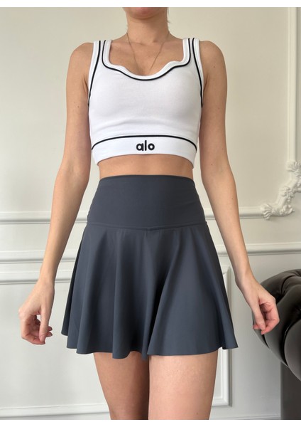 Belize Tasarım Marka Şort Etek- Füme