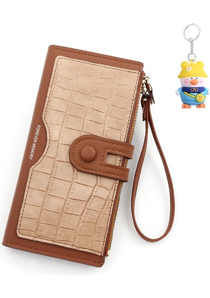 Moda Toka Bayan Cüzdan Uzun Fermuarlı Çanta Çoklu Kart Yuvası Kimlik Çantası Clutch (Yurt Dışından)