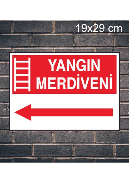 Yangın Merdiveni Sol Ok Metal Uyarı Levhası fiyatları
