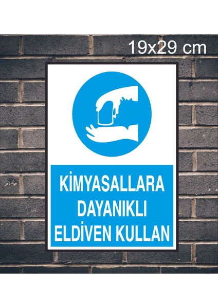Kimyasallara Dayanıklı Eldiven Kullan Yazılı Metal Uyarı Levhası fiyatları