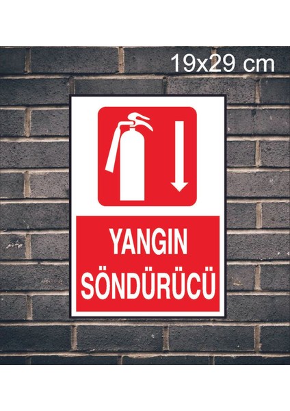 Yangın Söndürücü Altta Yazılı Metal Uyarı Levhası fiyatları