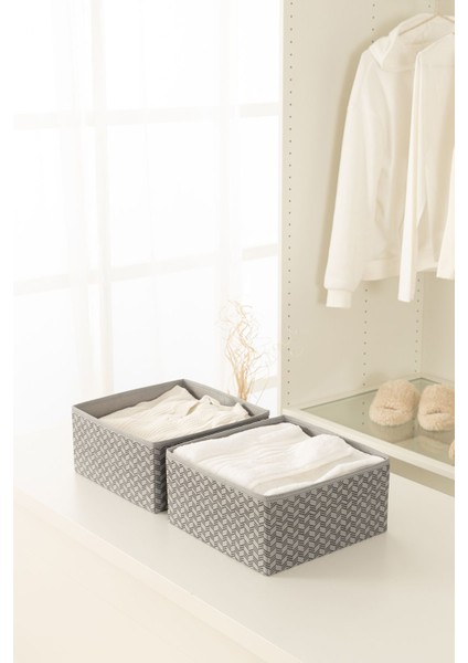 2'li Balıksırtı Desenli Çocuk Odası Dolap Çekmece Içi Çamaşır Düzenleyici Saklama Kutusu Organizer