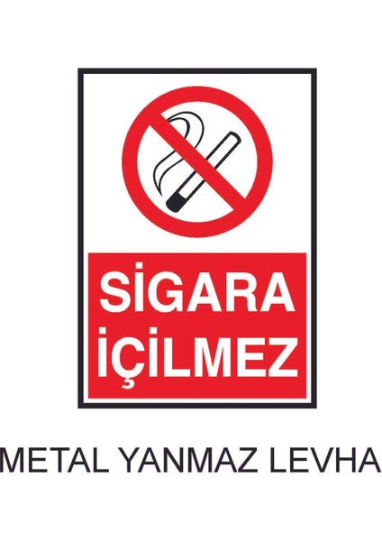Sigar Içilmez Metal Uyarı Levhası