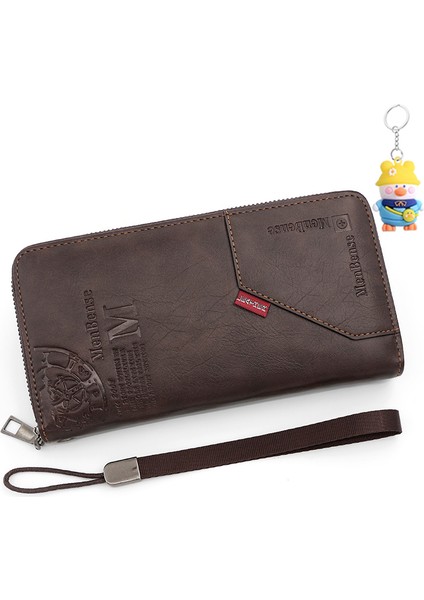 Moda Erkekler Orta Uzunluk Büyük Kapasiteli Tek Çekme Zincir Cüzdan Clutch Cep Telefonu Çantası Değişiklik (Yurt Dışından)