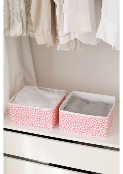 2'li Yaprak Desenli Çocuk Odası Dolap Çekmece Içi Çamaşır Düzenleyici Saklama Kutusu Organizer