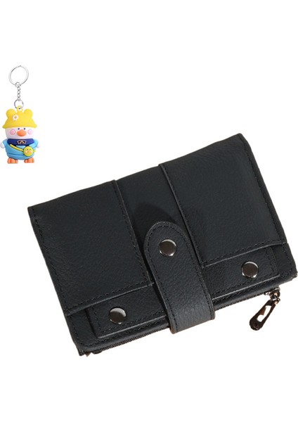 Orta Uzunluk Cüzdan Bayan Öğrenci Üç Katlı Küçük Cüzdan Toka Kart Tutucu (Yurt Dışından)