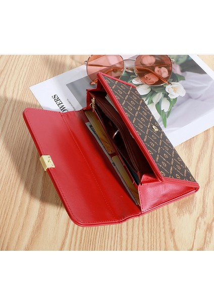 Bayan Cüzdan Uzun Fermuarlı Büyük Kapasiteli Clutch Kadın Cüzdan Cep Telefonu Çantası (Yurt Dışından)