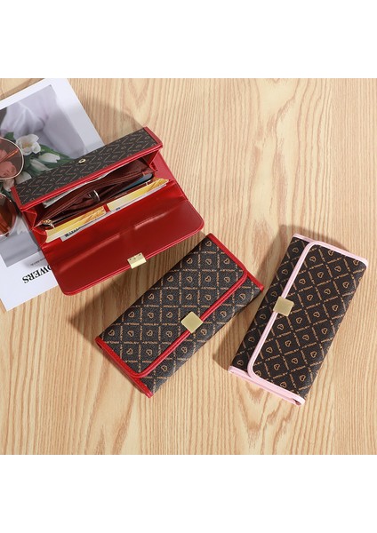 Bayan Cüzdan Uzun Fermuarlı Büyük Kapasiteli Clutch Kadın Cüzdan Cep Telefonu Çantası (Yurt Dışından)