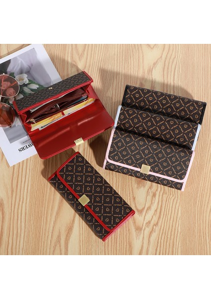 Bayan Cüzdan Uzun Fermuarlı Büyük Kapasiteli Clutch Kadın Cüzdan Cep Telefonu Çantası (Yurt Dışından)