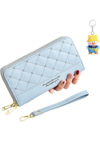 Bayan Cüzdan Çift Fermuarlı Moda Basit Çoklu Kart Yuvası Büyük Kapasiteli Cep Telefonu Clutch (Yurt Dışından)