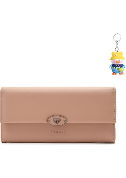 Bayanlar Cüzdan Uzun Moda Büyük Kapasiteli Toka Üç Katlı Clutch Çoklu Kart Yuvası Cüzdan (Yurt Dışından)