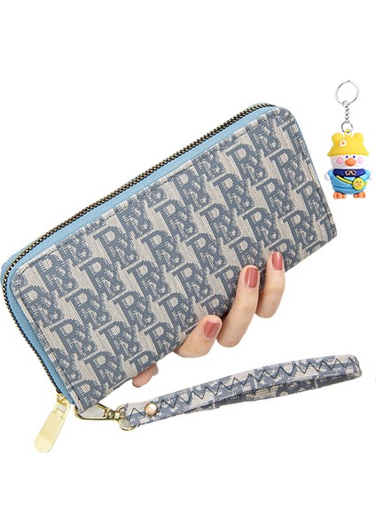 Uzun Cüzdan Kadın Fermuarlı Clutch Büyük Kapasiteli Öğrenci Cep Telefonu Çantası Kart Tutucu (Yurt Dışından)