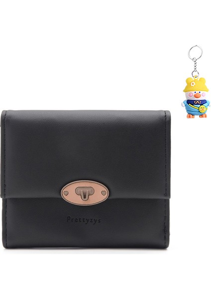 Cüzdan Kadın Kısa Toka Çoklu Kart Yuvası Üç Katlı Kısa Cüzdan (Yurt Dışından)