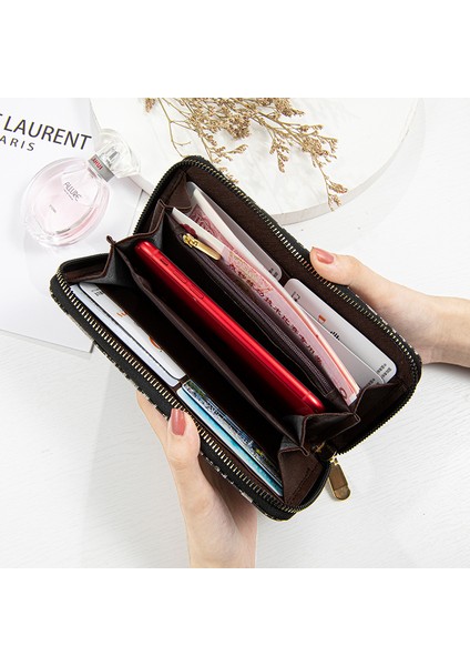 Uzun Cüzdan Kadın Fermuarlı Clutch Büyük Kapasiteli Öğrenci Cep Telefonu Çantası Kart Tutucu (Yurt Dışından) modelleri
