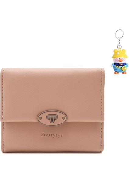 Cüzdan Kadın Kısa Toka Çoklu Kart Yuvası Üç Katlı Kısa Cüzdan (Yurt Dışından)