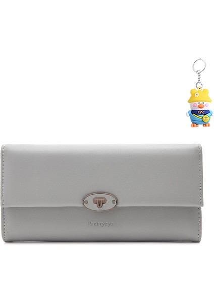 Bayanlar Cüzdan Uzun Moda Büyük Kapasiteli Toka Üç Katlı Clutch Çoklu Kart Yuvası Cüzdan (Yurt Dışından)
