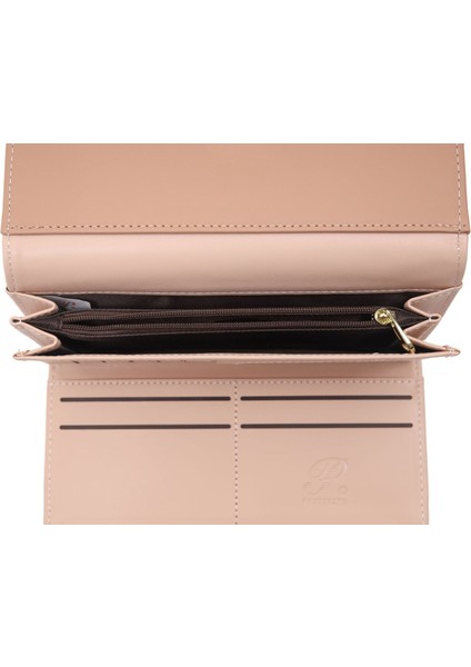 Bayanlar Cüzdan Uzun Moda Büyük Kapasiteli Toka Üç Katlı Clutch Çoklu Kart Yuvası Cüzdan (Yurt Dışından)