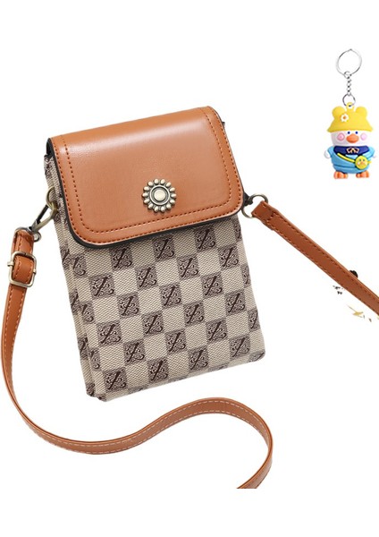 Bayan Cep Telefonu Çantası Çift Katmanlı Crossbody Çantası Cep Telefonu Çantası Değişiklik Mini Çanta Taşınabilir (Yurt Dışından)