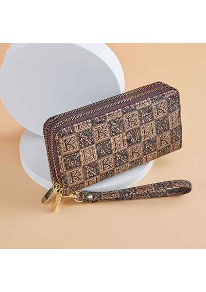 Cüzdan Kadın Büyük Kapasiteli Çift Fermuarlı Cep Telefonu Çantası Çoklu Kart Yuvası Clutch Kart (Yurt Dışından) fiyatları