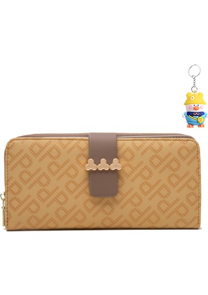 Cüzdan Kadın Uzun Moda Toka Katlanır Clutch Fermuarlı Çanta Kart Tutucu (Yurt Dışından)