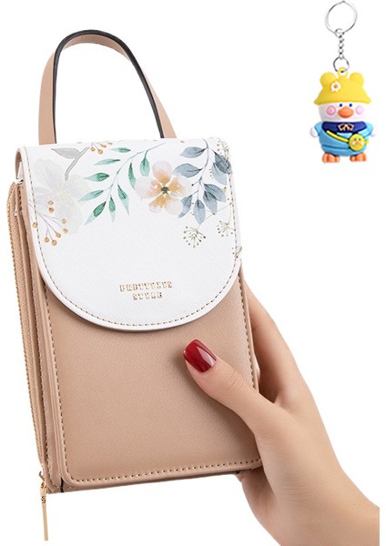 Dokunmatik Ekranlı Cep Telefonu Çantası Kadın Tek Omuz Crossbody Moda Küçük Kare Çanta El Çantası Büyük Kapasiteli Çok Fonksiyonlu Kadın (Yurt Dışından)
