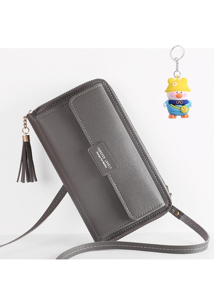 Büyük Kapasiteli Cep Telefonu Çantası Küçük Omuz Crossbody Fermuarlı Çanta Çok Fonksiyonlu Uzun Clutch Bayan Cüzdanı (Yurt Dışından)
