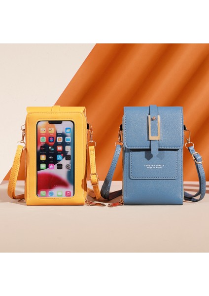 Cep Telefonu Çantası Crossbody Dokunmatik Ekran Cep Telefonu Çantası Cüzdan Omuz Çantası Taşınabilir (Yurt Dışından)