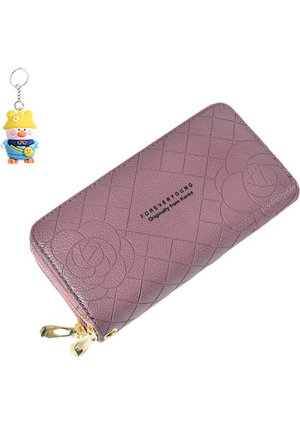 Cüzdan Kadın Uzun Bilek Kayışı Clutch Çift Fermuarlı Büyük Kapasiteli Cep Telefonu Çantası (Yurt Dışından)